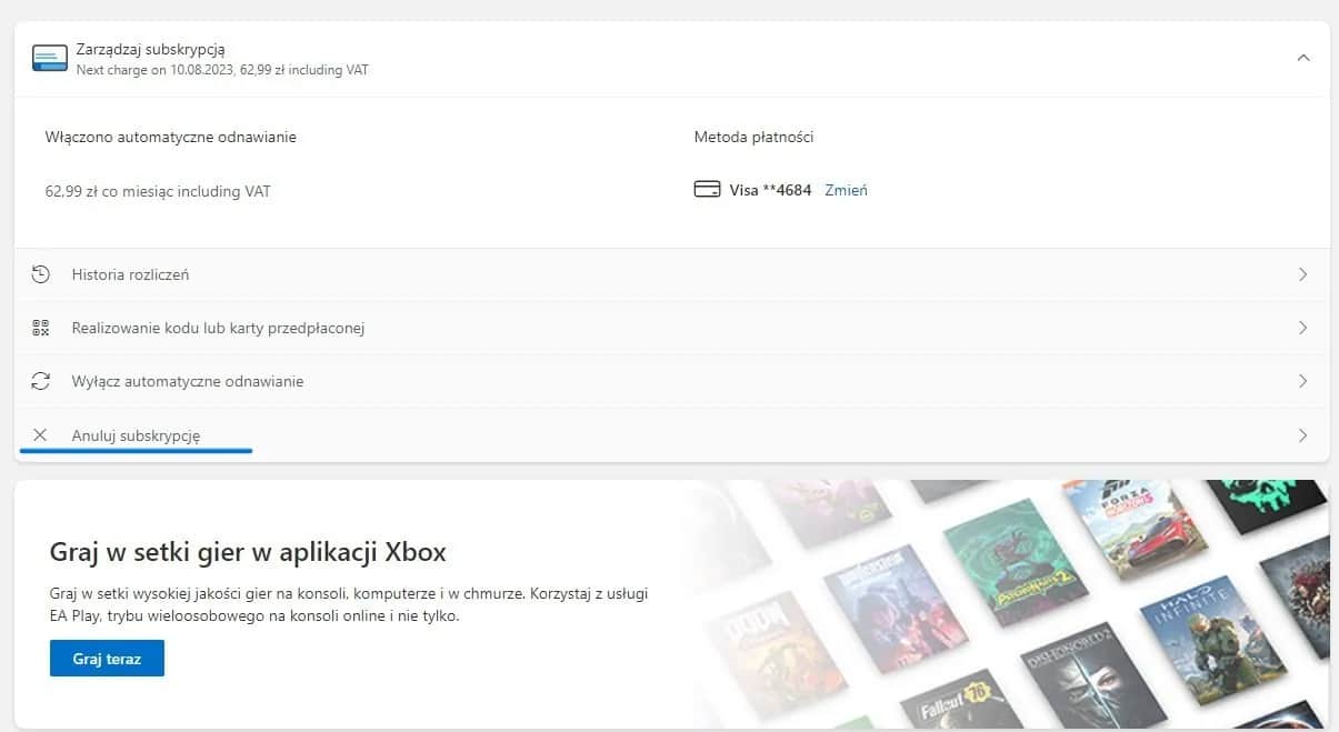 Jak wyłączyć rozliczenia cykliczne Xbox One i uniknąć niechcianych płatności